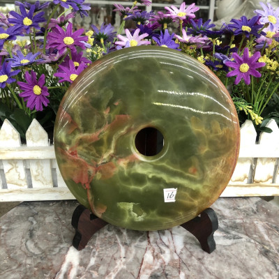 Đồng điếu (đồng tiền ) phong thủy đá ngọc Onyx - Đường kính 16 cm