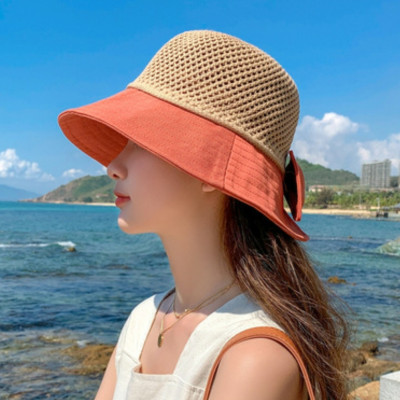 Nón nữ đi biển đẹp mũ rộng vành chống nắng UV cho nữ chất liệu cói vải gấp gọn dona2203204