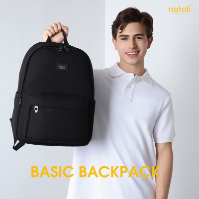 Balo đi học nam nữ thương hiệu NATOLI nhiều ngăn chống nước tốt - Basic Backpack B2
