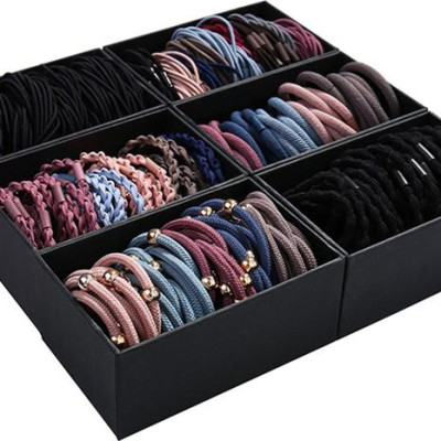 Set 60 dây buộc tóc dính 3 dây làm 1 cao cấp xuất Nhật HD10 Hộp giấy sang trọng