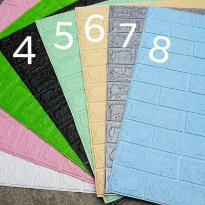 Bộ 10 Tấm Xốp Dán Tường Giả Gạch 3D Dày 3mm 70cmx77cm, Hàng Chuẩn Loại 1