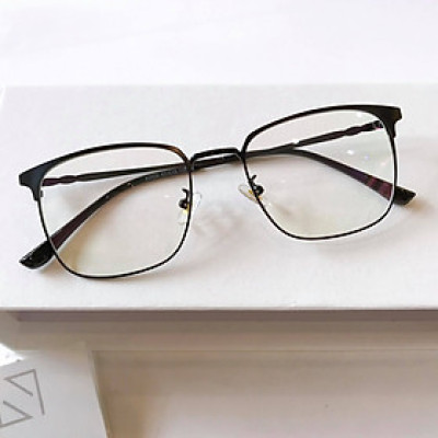 Gọng Kính cận, Kính giả cận Kim loại Mắt vuông unisex cao cấp - KL029