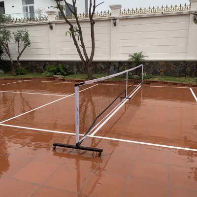 Trụ lưới di động Pickleball X-ACE dài 6,7m rộng 91cm, kết hợp 4 bánh xe có khóa 360° di chuyển và cố định thuận tiện