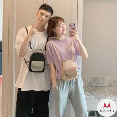 Balo Nữ Mini Thời Trang MICOCAH Đi Học Đi Chơi Phối Màu Vintage Da Cao Cấp Cực Đẹp MC43 - Micocah Mall