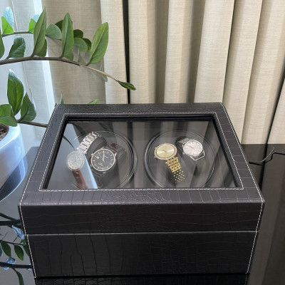 Hộp Đựng Đồng Hồ Cơ 4 Xoay Và 6 Trưng Bày Da Cao Cấp