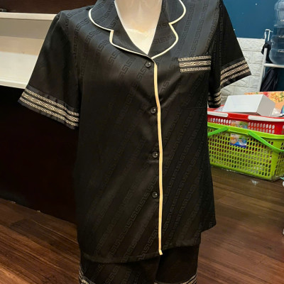 Bộ Đồ Ngủ TNQN B859 Lụa Quảng Châu Cao Cấp Họa Tiết In Sang Trọng