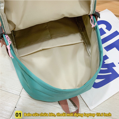 Balo nữ BH Kids, nắp gập Rabbit khoá chéo, phong cách Hàn Quốc dễ thương, chất liệu chống thấm nước - CH119