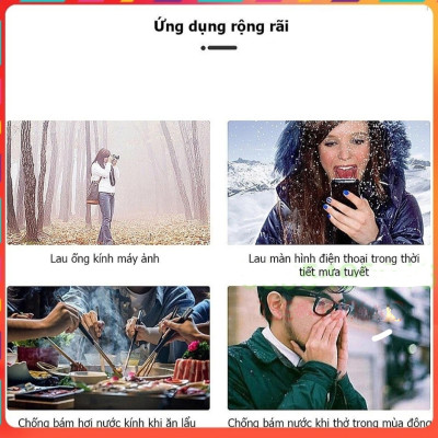 khăn Lau Kính Nano Hộp 100 Miếng Giấy Lau Kính Chống Bám Hơi Nước, Vân Tay Bụi Bẩn