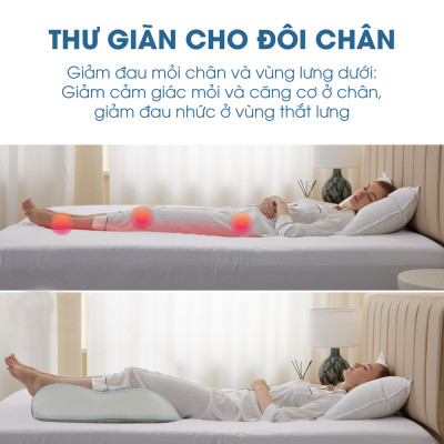 Gối kê chân chống suy giãn tĩnh mạch NIN House chống phù nề, tê bì memory foam cao cấp