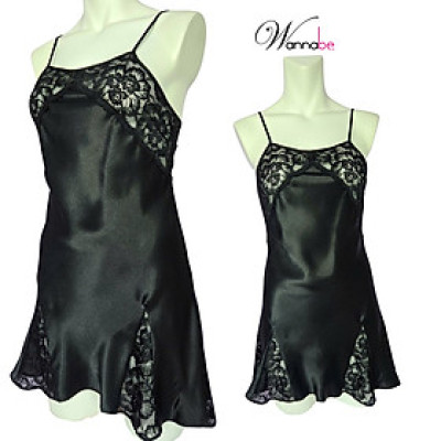 Đầm ngủ WANNABE DNS21 váy ngủ phối ren cúp ngực lưng lai tạo độ trong suốt quyến rũ gợi cảm cho người mặc