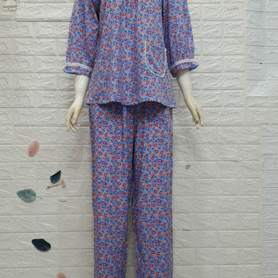 Bộ tole 2 da loại 1 dài tay lỡ 50-65kg hoa tiết trẻ trung, chất tole mềm mại thoáng mát thấm hút mồ hôi