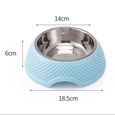 Bát Ăn Đơn Inox Cao Cấp Vân Trái Tim Cho Chó Mèo