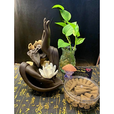 Thác xông trầm nụ, hủ đỉnh đốt nhang hương bằng gốm