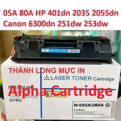 Hộp Mực 80A/05A Dành Cho Canon LBP 251DW, 252DW, 6300,. Máy in HP P400, P2035, P2055, M401N,.. CE505A/CF28A Hàng chính hãng Alpha Cartridge