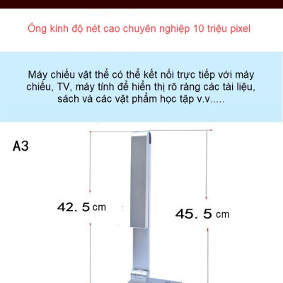 ROGTZ - Máy Chiếu Vật Thể Scan Tài Liệu Màu Tốc Độ Cao K800 Plus Lấy Nét Tự Động Scan A3/A4/A5 Camera 10MP Kết Nối VGA - HDMI - USB - AV Google Meet Văn Phòng Lớp Học DirectConnect Visualizer UltraZoom GoogleMeet Office Classroom Hàng Chính Hãng
