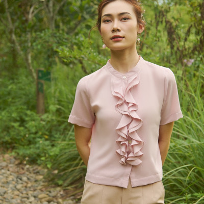 Áo Viền Bèo Phấn TOP211 thời trang thiết kế Hity