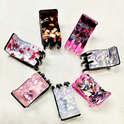 Kẹp tóc càng cua 2 lớp xịn họa tiết sang trọng phong cách Hàn Quốc