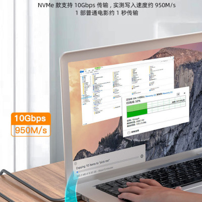 Box đọc ổ cứng M.2 Ngff/mvme SSD- USB 3.1 SSD ngoài Type-C di động M2 SSD hộp NVMe PCIe Hợp kim nhôm sang trọng- Hàng Chính Hãng