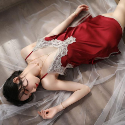 Đầm ngủ lụa vạt xẻ phối ren Cao Cấp