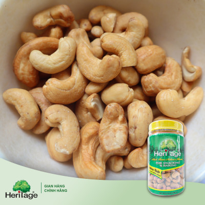 HẠT ĐIỀU NGUYÊN HẠT KHÔNG VỎ RANG MUỐI HERITAGE  500G -DRY  ROASTED LIGHTLY SALTED CASHEW NUTS 
