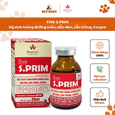 FIVE-S.PRIM đầu đen, cầu trùng, ORT (hen ngáp), E.coli, thương hàn, sưng phù đầu (coryza), tụ huyết trùng trên gà, vịt