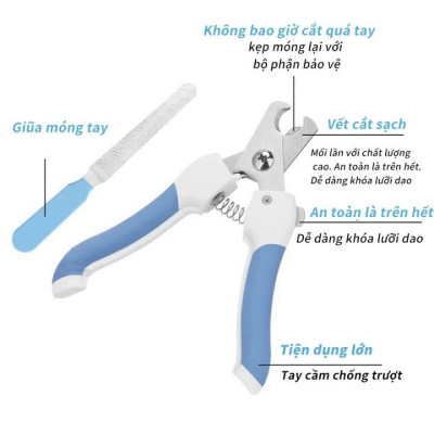 Kéo cắt móng có dũa móng cho chó mèo (màu giao ngẫu nhiên) Thú Cưng