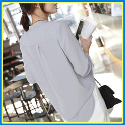Áo sơ mi công sở kiểu áo sơ mi kiểu đắp chéo cổ V QK01 - Áo sơ mi công sở hàn quốc