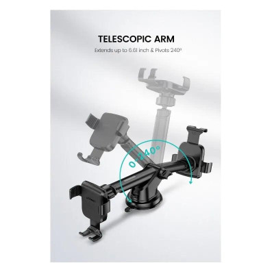 Ugreen UG60990LP200TK Màu Đen Giá đỡ điện thoại trên ô tô dạng hít trên mặt kính chắn gió - HÀNG CHÍNH HÃNG