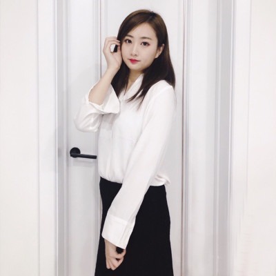 Áo sơ mi công sở kiểu áo sơ mi kiểu đắp chéo cổ V QK01 - Áo sơ mi công sở hàn quốc