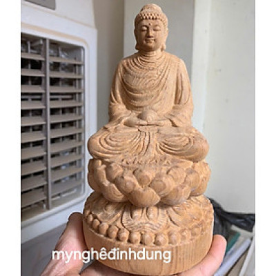 Tượng phật thích ca bằng gỗ ngọc Am thơm nức cao 15x8x8cm 