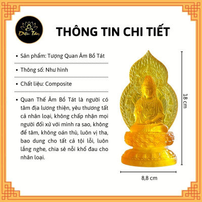 Tượng phật quan âm lưu ly tượng Quan Âm bồ tát cao 18cm trang trí ô tô đồ thờ cúng phong thủy shop Diệu Tâm