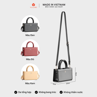 Túi Yuumy ( Thời trang nữ phối quai xách size 21 - Túi đeo chéo da Smooth YN288 )