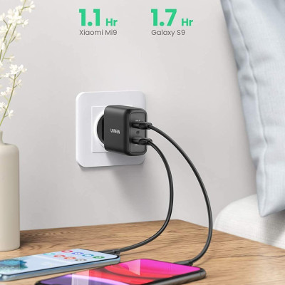 Ugreen UG10216CD161TK 36W QC3.0 2 cổng USB màu Đen Củ sạc nhanh - HÀNG CHÍNH HÃNG