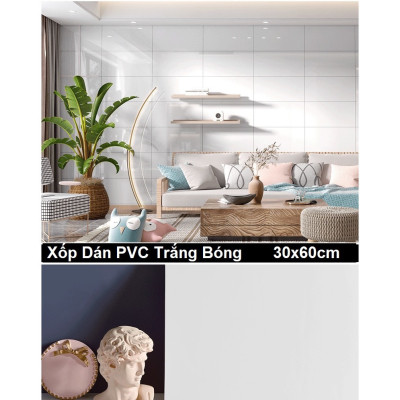 Bộ 10 Tấm Xốp Dán Tường 3D PVC Vân Đá 60x30cm Keo Sẵn Dày 2,5mm Đẳng Cấp, Sang trọng