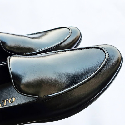 Giày Tây Nam Không Dây Thanh Lịch ( Xả Kho ) - Da Mềm Đế Cao Su Mã D08-PVC Shoes