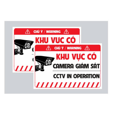 Tem Decal Nhựa Khu Vực Camera Giám Sát , Tem Chú Ý Dán Cảnh Báo, Có Camera Giám Sát Để Phòng Trộm Cắp. Takyhome 5004