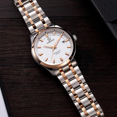 Đồng hồ Nam chính hãng LOBINNI No.9005-2 Chính Hãng Full Box Chống Nước Kính Chống Xước Dây Thép Cao Cấp BH24T (Máy Cơ Tự Động)