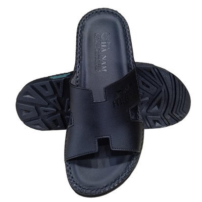 Dép Nam Da Bò HA NAM Đế Siêu Nhẹ Khâu Chỉ Toàn Bộ DNA22041