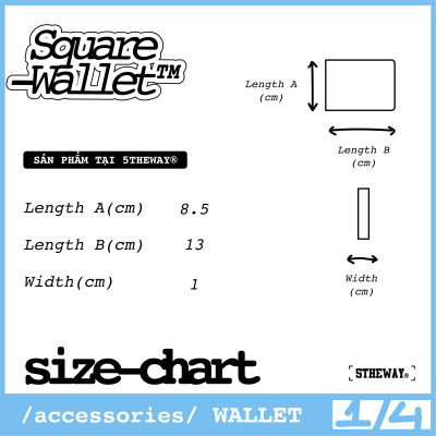 Ví Ngắn Đen Chữ Hồng 5THEWAY aka /PUBLIC ICON/ SQUARE WALLET in HOT PINK