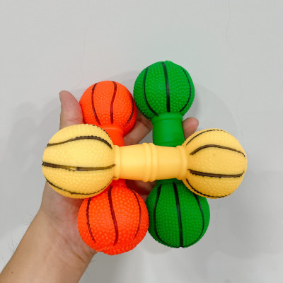 Đồ Chơi Gặm Cao Su Hình Quả Tạ Bóng Rổ Có Kèn Cho Chó Mèo