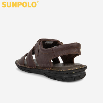 Giày Sandal Nam Da Bò SUNPOLO SDA023 (Đen, Nâu)
