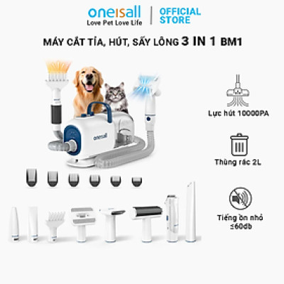 Máy cắt tỉa, chải,hút và sấy lông thú cưng Oneisall BM1 lực hút 10000pa - Hàng chính hãng