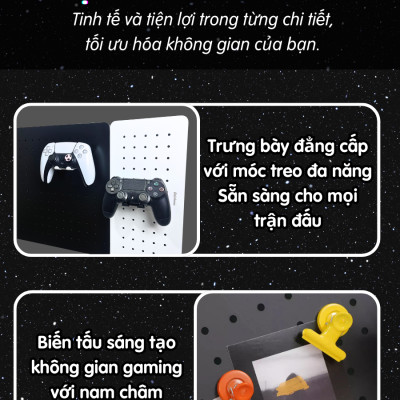 Bảng lỗ Pegboard decor gaming Dola Home để bàn phím, tay cầm chơi game, mô hình anime, setup bàn làm việc gọn gàng phong cách chất - Hàng Việt Nam chính hãng chất lượng cao
