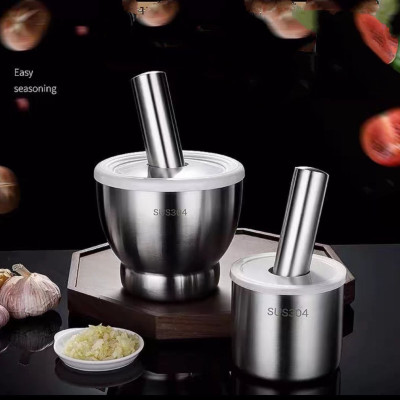 Bộ chày cối bằng inox 304 đáy chống trượt giữ im lặng ( hàng cao cấp )