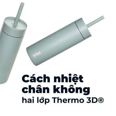 MiiR - Bình giữ nhiệt Sipper Straw - Màu Xanh Sương Mai/ Hồng Gỗ  - 473ml
