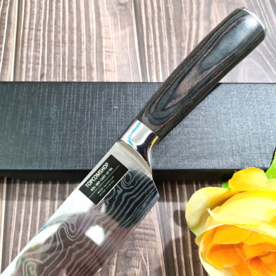 DAO - DAO BẾP NHẬT BẢN SANTOKU THÉP DAMASCUS MÃ A8 DT116 nt topcomshop vn