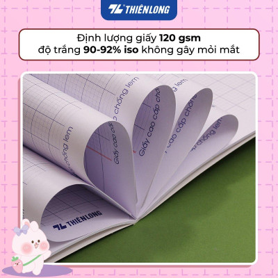 Tập học sinh 48 trang 5 ô ly vuông 2.5mm chấm kẻ 2/3 120gsm NB-120 Thiên Long - Mẫu ngẫu nhiên