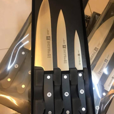 Set 3 Dao Zwilling Gourmet, Bộ Dao Nhà Bếp Thái Thịt, Chặt Xương, Thái Rau Củ, Lưỡi Thép Không Gỉ Nguyên Khối, Nhập Đức