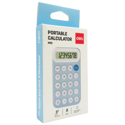 Máy Tính Bỏ Túi - Deli EM10 - Màu Xanh Da Trời