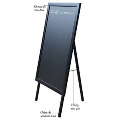 Bảng đen menu khung gỗ có chân 1 mặt Bavico